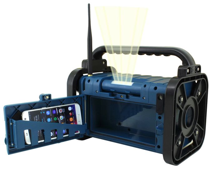 Bluetooth DAB+, FM Radio Tragbar Staubresistent, Spritzwassergeschützt IP44  DAB85BL (Schwarz, Blau) 