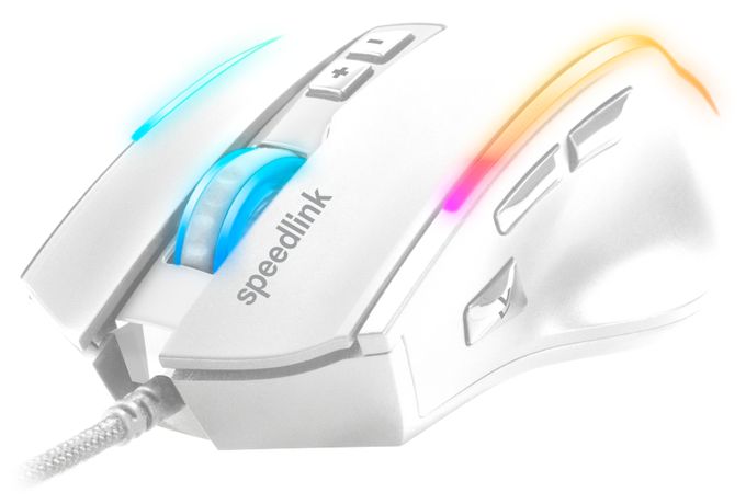 12800 DPI Gaming Maus Optisch  Decus NX RGB (Weiß) 