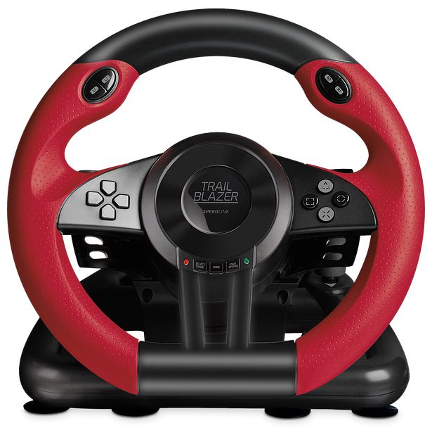 Digital Steuerrad für PC, PlayStation 4, Playstation 3, Xbox One  SL-450500-BK Trailblazer (Schwarz) 