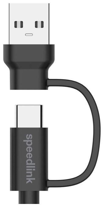Stecker Rundkabel USB A/USB C auf USB C 3 m  SL-460101-BK (Schwarz) 