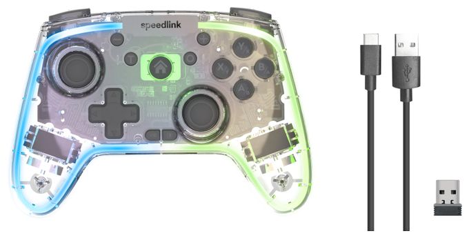 Analog / Digital Gamepad für PC, Android, Nintendo Switch Lite, Nintendo Switch OLED, Playstation 3  SL-650115-CR Rait NX (Transparent) 