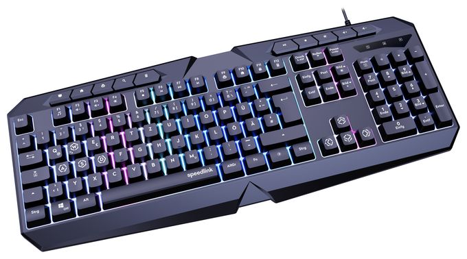 RGB-LED Gaming Tastatur USB  SL-670004 (Schwarz) 