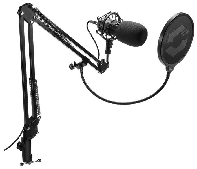 Kabelgebunden Studio-Mikrofon 96 kHz USB  SL-800010 Volity Ready (Schwarz) 