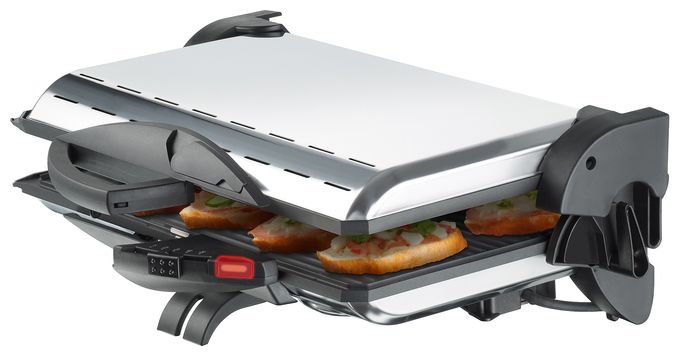 2000 W mit 370 x 230 mm Fläche  PG4.3 Kontaktgrill (Schwarz/Chrom) 