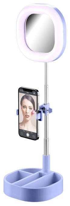 162 mm Universal  Selfie Ring Mirror (Hellblau) 