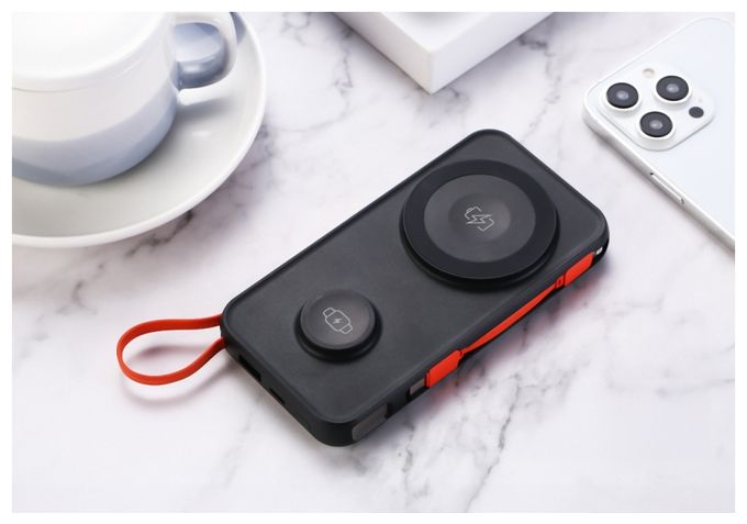 10000 mAh Powerbank USB Typ-A Kabelloses Laden  TX-315 (Schwarz, Rot) 