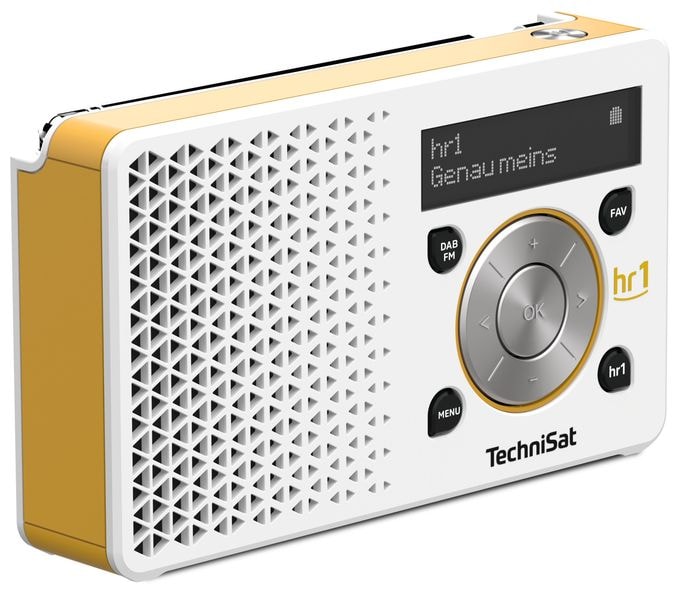 DAB, DAB+, UKW Radio Tragbar  Digitradio 1 hr1 Edition (Weiß, Gelb) 