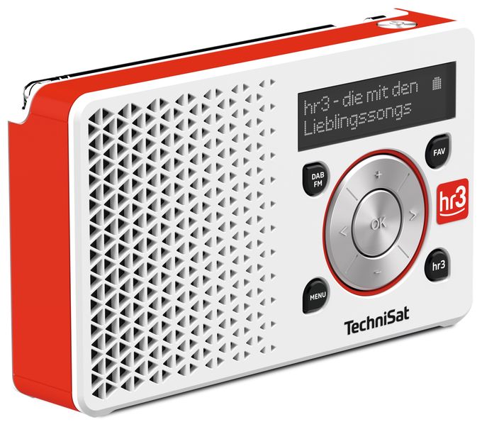 DAB, DAB+, UKW Radio Tragbar  Digitradio 1 hr3 Edition (Rot, Weiß) 