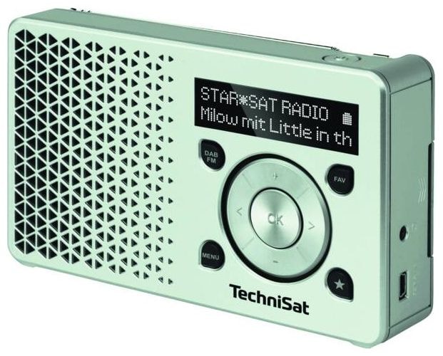 DAB, DAB+, UKW Radio Tragbar  DigitRadio 1 inkl. Ersatz-Akku (Schwarz, Grün) 