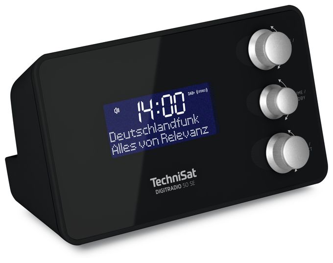 DAB+, FM, VHF Radio Tragbar  Digitradio 50 SE Radiowecker (Schwarz) 