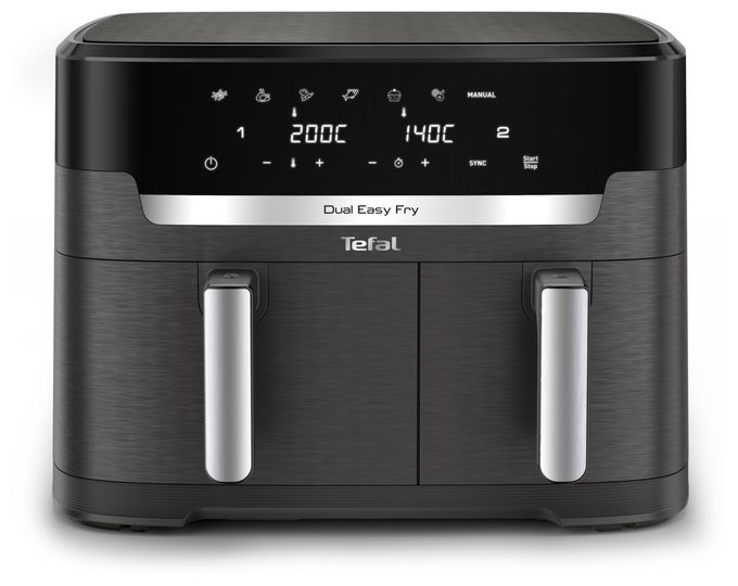 Doppel Heißluftfritteuse 11 l 2020 W  EY942HE0 Easy Fry Dual XXL (Grau) 