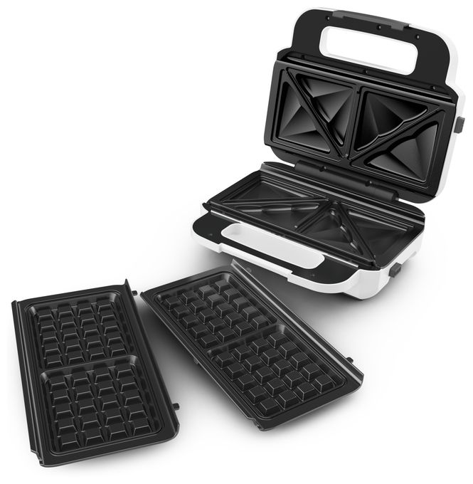 Sandwichmaker 850 W  SW7011 Snack XL Waffel- und (Weiß, Edelstahl) 