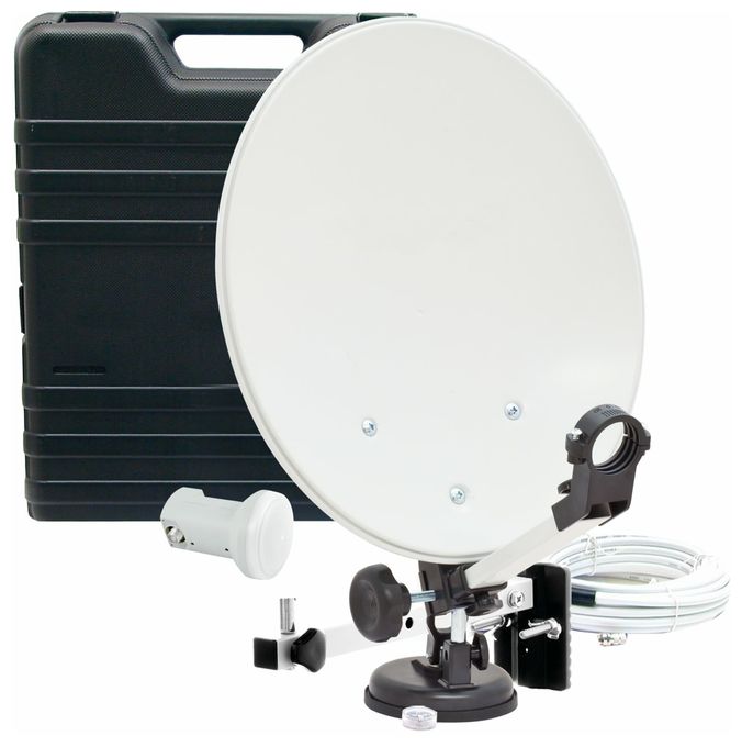 35 cm Stahl Sat-Spiegel  35 Camping-Anlage ohne Receiver 35 (Weiß) 