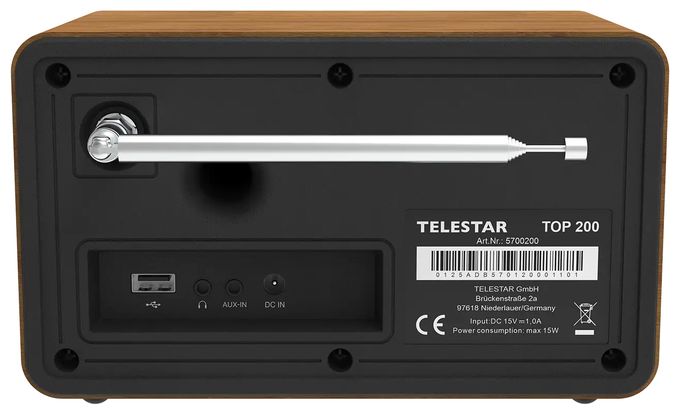 Bluetooth DAB+, FM Radio Internet  Top 200 (Holz) 