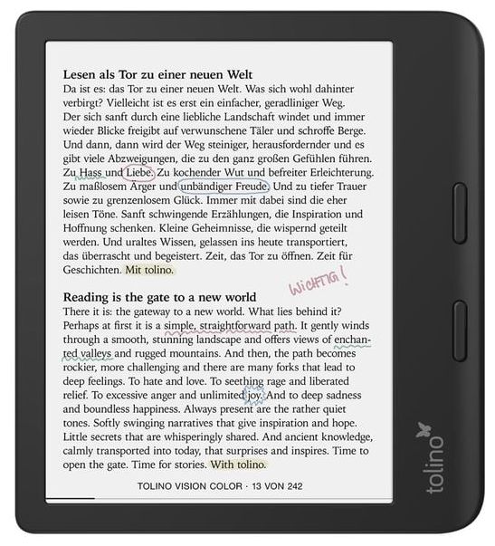 E-Reader 17,8 cm (7 Zoll)  Vision Color (Schwarz) 