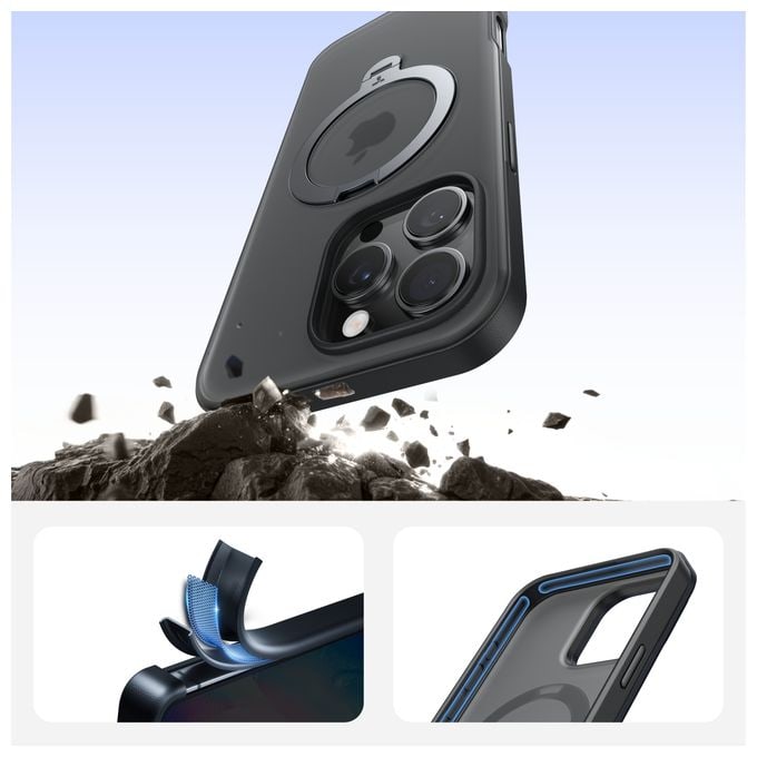 Cover für Apple iPhone 16 Pro  Upro Ostand Spin (Schwarz) 