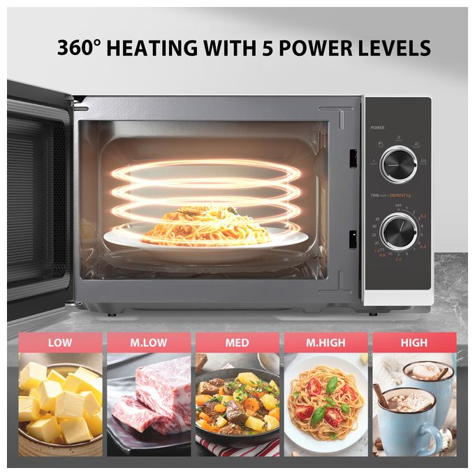 Freistehende Mikrowelle 800 W Größe: klein 5 Stufen  MW3-MM20PF(WH) (Weiß) 
