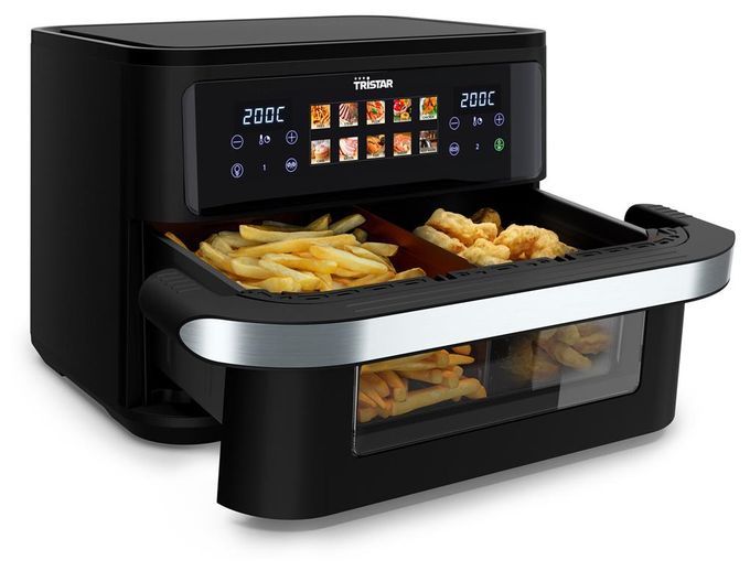 Doppel Heißluftfritteuse 10 l 2800 W  FR-9078 Dualzone Flex (Schwarz, Edelstahl) 