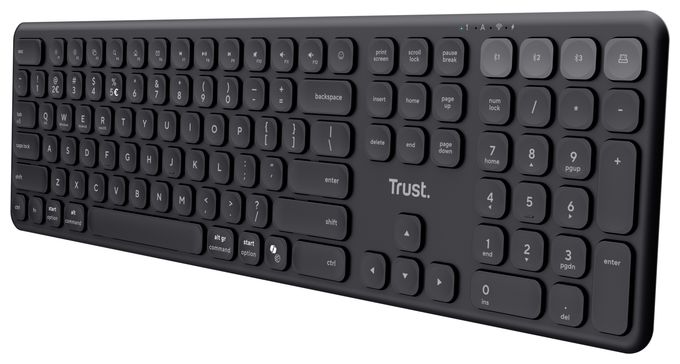 Heimbüro Tastatur RF Wireless + Bluetooth 2.4 GHz  Vaiya (Schwarz) 