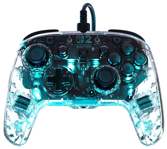 Gamepad für Nintendo Switch, Nintendo Switch 2, Nintendo Switch OLED  Afterglow Wave Wired Controller (Durchscheinend) 
