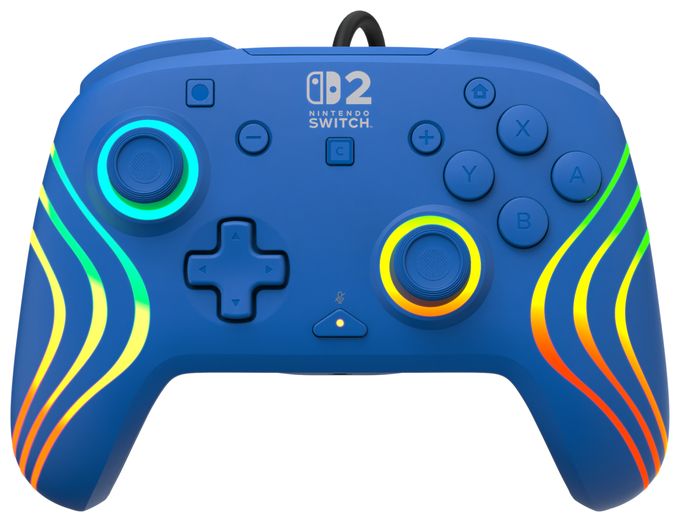 Gamepad für Nintendo Switch, Nintendo Switch 2, Nintendo Switch OLED  Afterglow Wave Wired Controller (Blau) 
