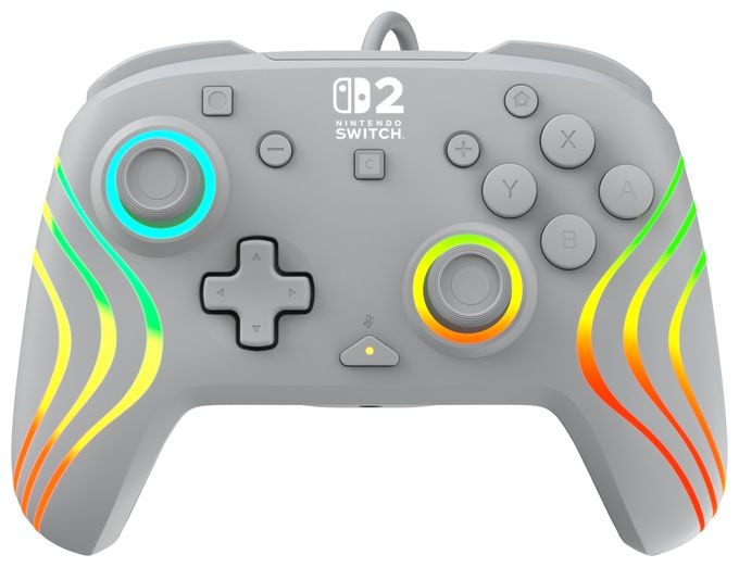 Gamepad für Nintendo Switch, Nintendo Switch 2, Nintendo Switch OLED  Afterglow Wave Wired Controller (Grau) 