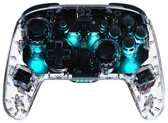 Gamepad für Nintendo Switch, Nintendo Switch 2, Nintendo Switch Lite, Nintendo Switch OLED  Afterglow Wave Wireless Controller (Durchscheinend) 