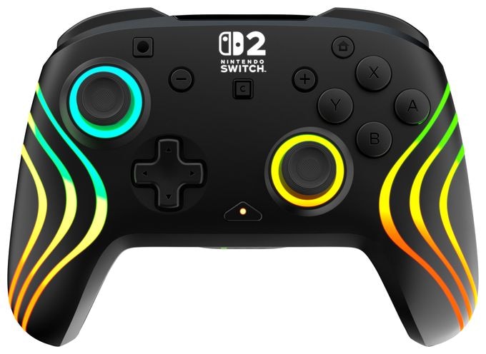 Gamepad für Nintendo Switch, Nintendo Switch 2, Nintendo Switch Lite, Nintendo Switch OLED  Afterglow Wave Wireless Controller (Schwarz) 