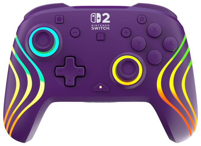 Gamepad für Nintendo Switch, Nintendo Switch 2, Nintendo Switch Lite, Nintendo Switch OLED  Afterglow Wave Wireless Controller (Violett) 