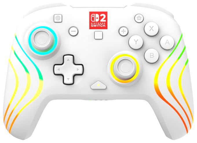 Gamepad für Nintendo Switch, Nintendo Switch 2, Nintendo Switch Lite, Nintendo Switch OLED  Afterglow Wave Wireless Controller (Weiß) 