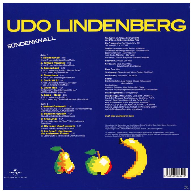 Udo Lindenberg - Sündenknall (1LP) 