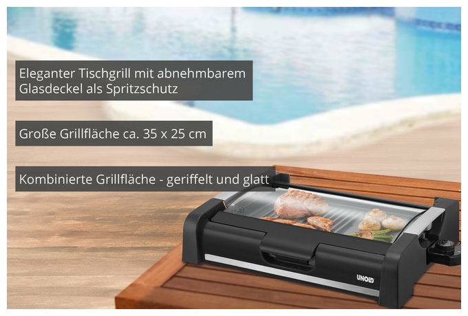 1650 W mit 354 x 254 mm Fläche  58535 BBQ Edel (Schwarz) 
