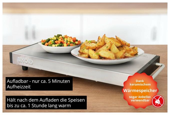 58845 Warmhalteplatte keramischer Wärmespeicher aufladbar - nur ca. 5 Minuten Aufheizzeit 