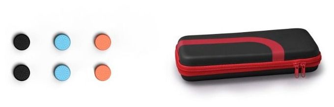 Gaming-Controllergehäuse Nintendo Switch  8in1 Zubehör-Set (Schwarz, Rot) 