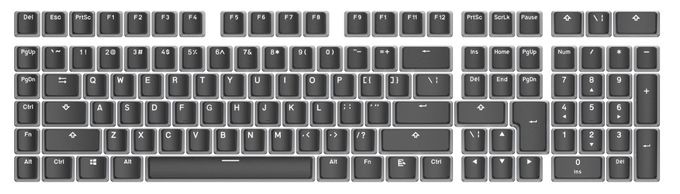 Tastatur (Schwarz, Durchscheinend) PBT Pudding Keycap 