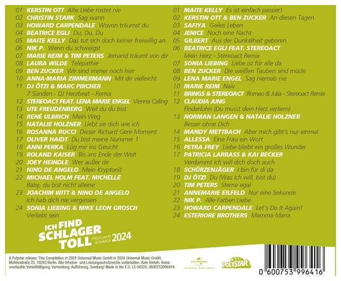Various - Ich find Schlager toll - Frühjahr/Sommer 2024 