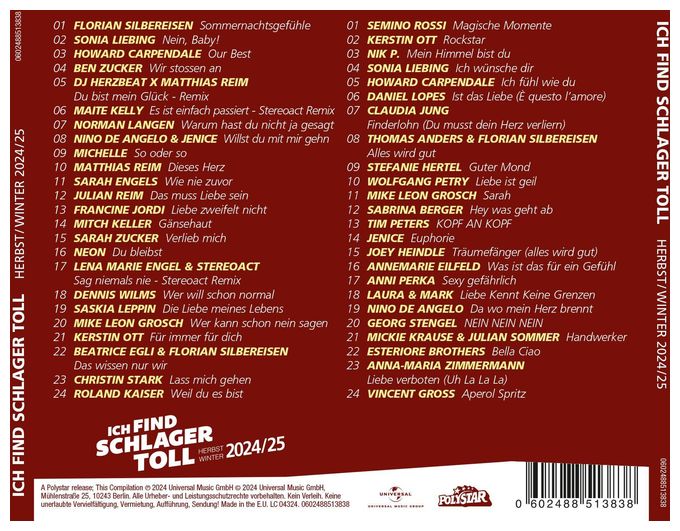 VARIOUS - Ich find Schlager toll - Herbst/Winter 2024/25 