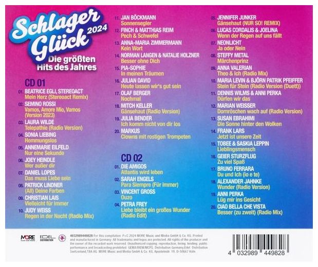 VARIOUS - Schlager Glück 2024-Die Hits Des Jahres (2CD) 