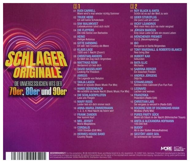 VARIOUS - Schlager Originale-Die Unvergesslichen Hits der 70 
