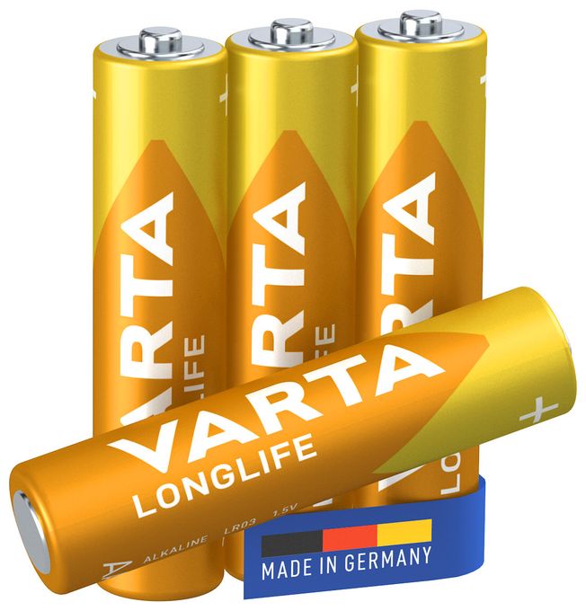 AAA Alkali 1,5 V 4 Stück  Longlife Batterie (Gold/Gelb) 