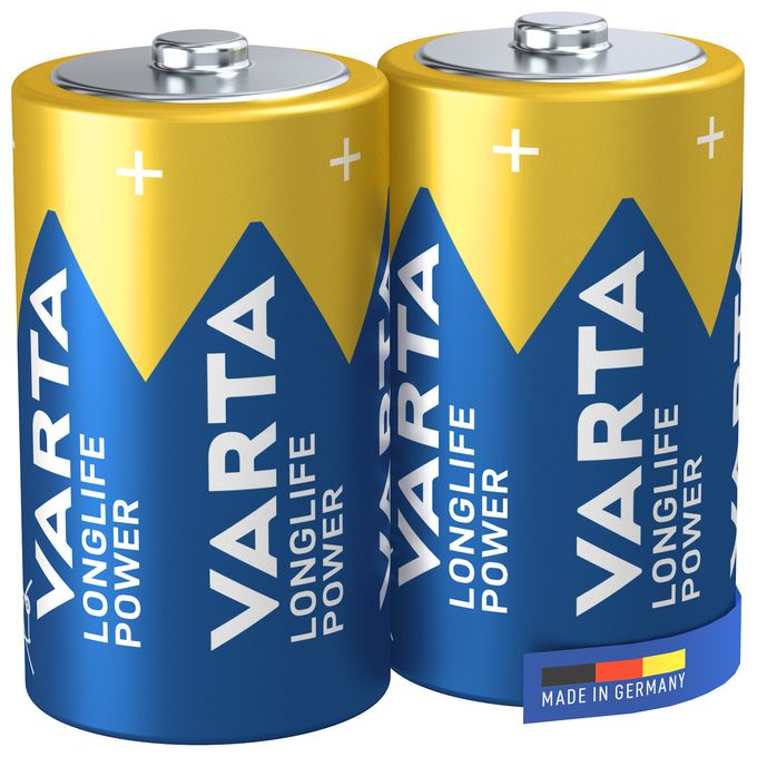 LONGLIFE Power, Alkaline Batterie, D, Mono, LR20, 1,5V, 2er Pack, Made in Germany 