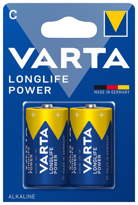 C Alkali 1,5 V 2 Stück  Longlife Power Batterie (Blau/Gold) 
