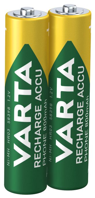 RECHARGE ACCU Phone. Vorgeladener AAA Micro NiMH Akku (4er Pack, 800mAh) - Ideal für schnurlose Telefone - Wiederaufladbar ohne Memory-Effekt. 