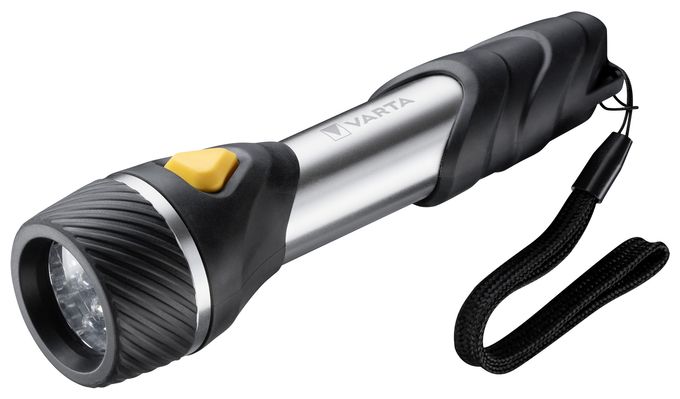 Taschenlampe mit 9 LEDs inkl. 2x AA Batterien, Day Light Multi LED F20 Leuchte, Taschenleuchte mit Anhänger, Lampe ideal für Haushalt, Angeln, Garage, Notfall, Stromausfall, Outdoor 