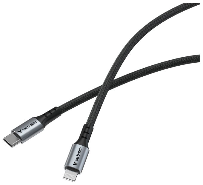 Stecker Rundkabel Lightning auf USB C bis 60 W 1,2 m  31844 (Schwarz) 