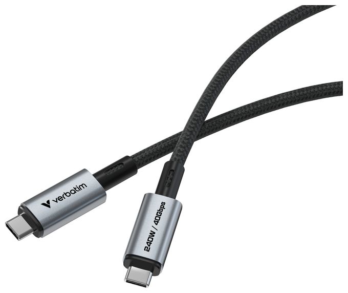 40 Gbit/s Stecker Rundkabel USB C auf USB C bis 240 W 1,2 m  31847 (Schwarz) 
