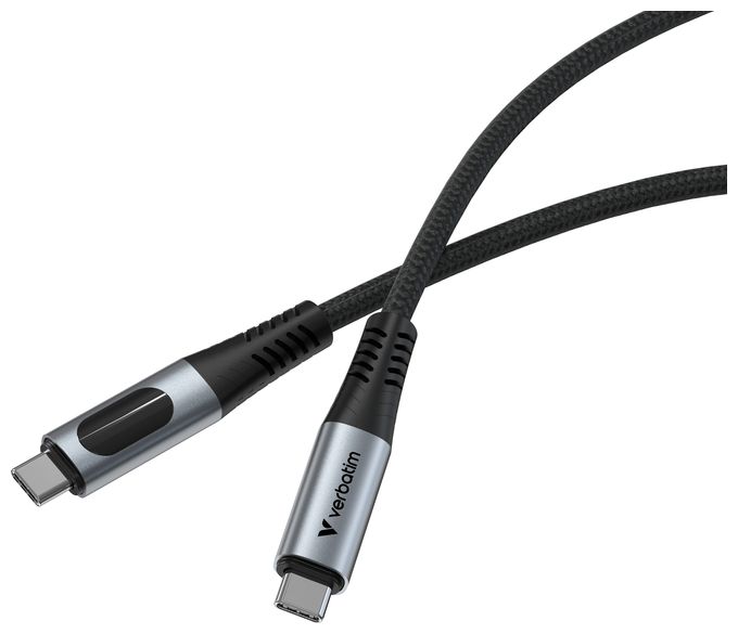 0,48 Gbit/s Stecker Rundkabel USB C auf USB C bis 100 W 1,2 m  31848 (Schwarz) 