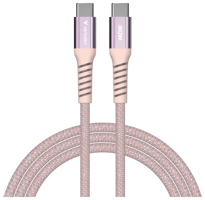 0,48 Gbit/s Stecker Rundkabel USB C auf USB C bis 60 W 1,2 m  31853 (Pink) 