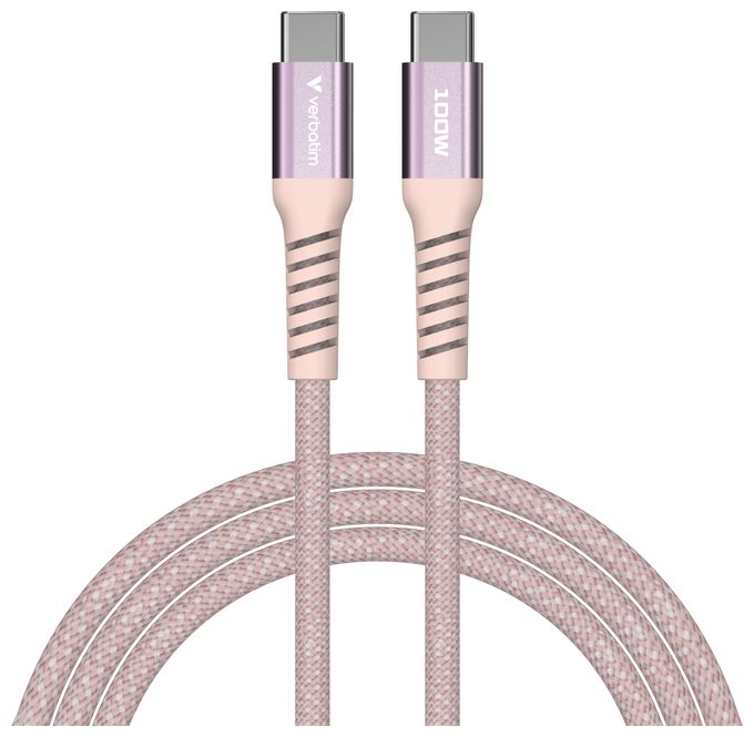 0,48 Gbit/s Stecker Rundkabel USB C auf USB C bis 100 W 1,2 m  31857 (Pink) 