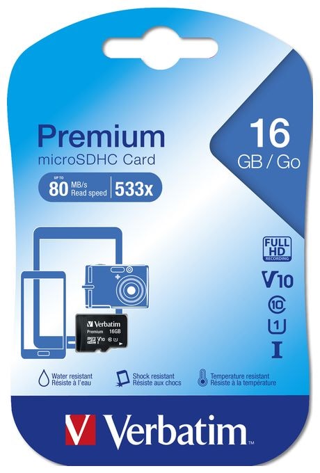 MicroSDHC Speicherkarte 16 GB Klasse 10 Premium 